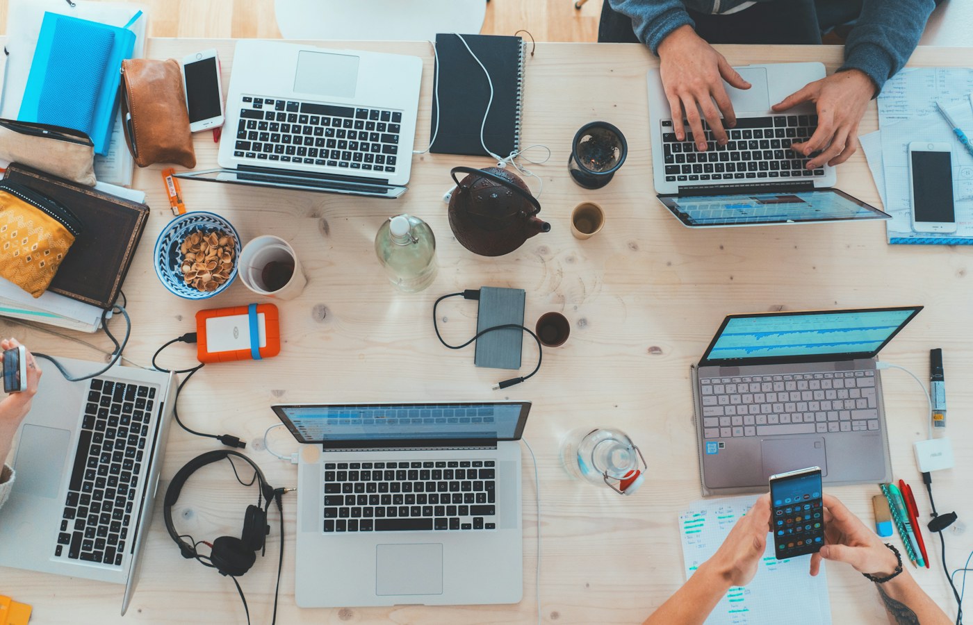 A desk arranged for focused study